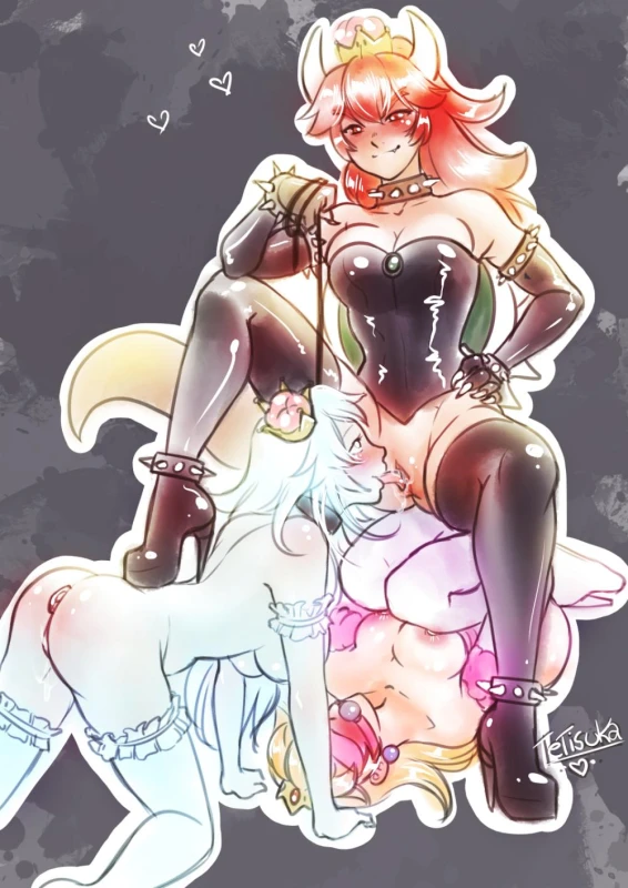 bowsette+princess king boo+princess peach