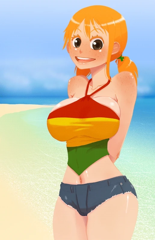 nami (one piece)+sanji